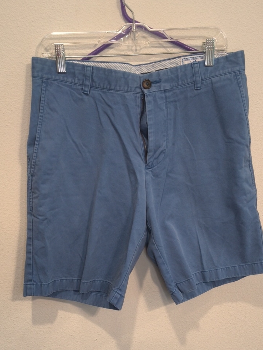 Southern Tide Sky Blue Flat-Front Men's Chino Shorts 32w